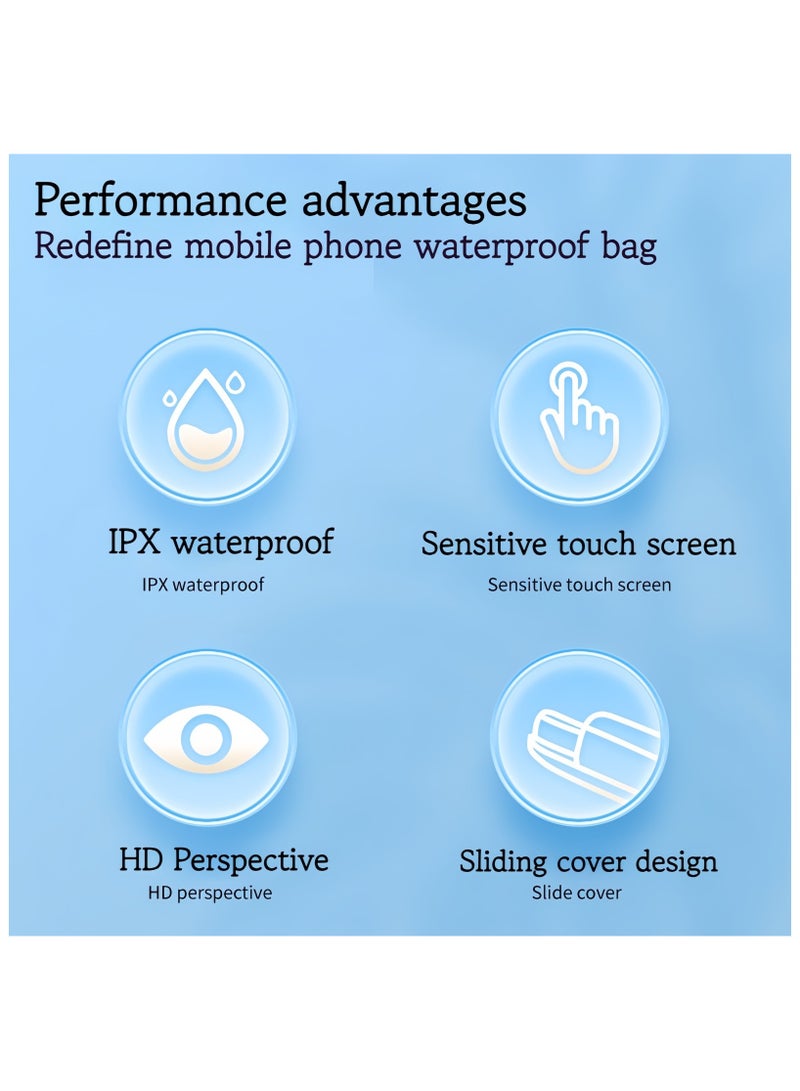 DRAVEN - GG 2 Pic Waterproof Phone Case, Portable PVC Material Floating Phone Pouch Waterproof Cover Good Sealing Phone Bag Accessories for Water Sports Swimming Universal Waterproof airbag floating phone Case  - Image 5