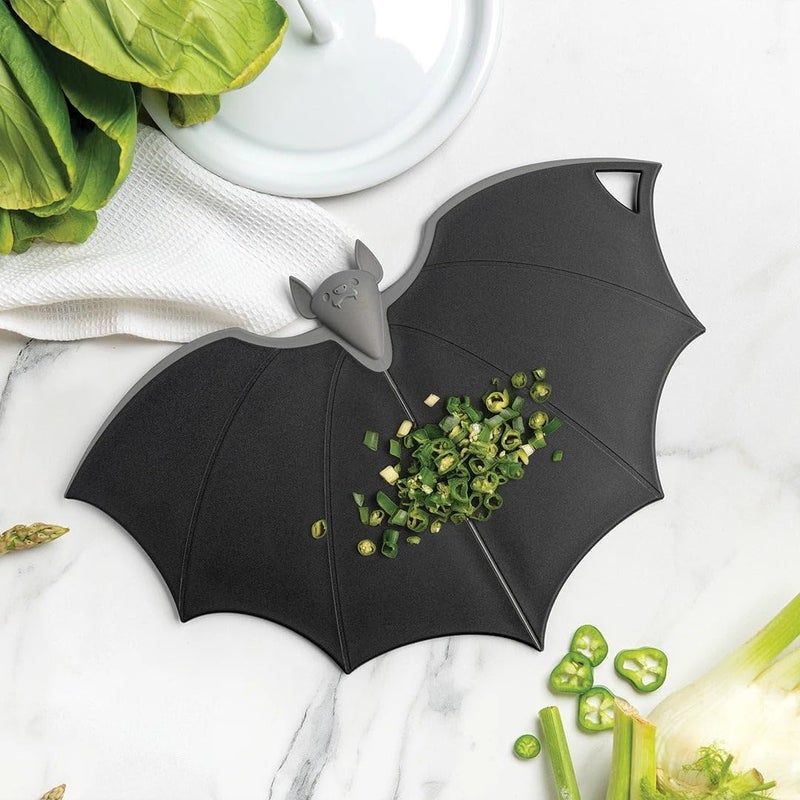OTOTO Cutting Board - Wooden & Plastic Cutting Boards for Kitchen, Fun & Spooky Kitchen Gadgets, Housewarming & Goth Gifts, Dishwasher Safe (Bat, Plastic) - Image 2