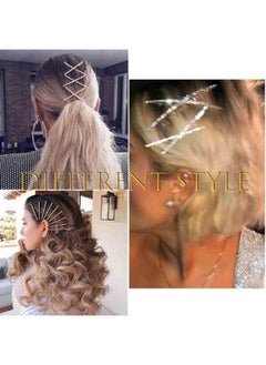 Yheakne Rhinestone Hair Clip Barrette Silver Crystal Wedding Hair Pin Clip French Barrette Headpieces Decorative Bobby Pins Head Clip Wedding Headwear Bridal Hair Accessories For Women And Girls Gifts 4 Pcs  - Image 5