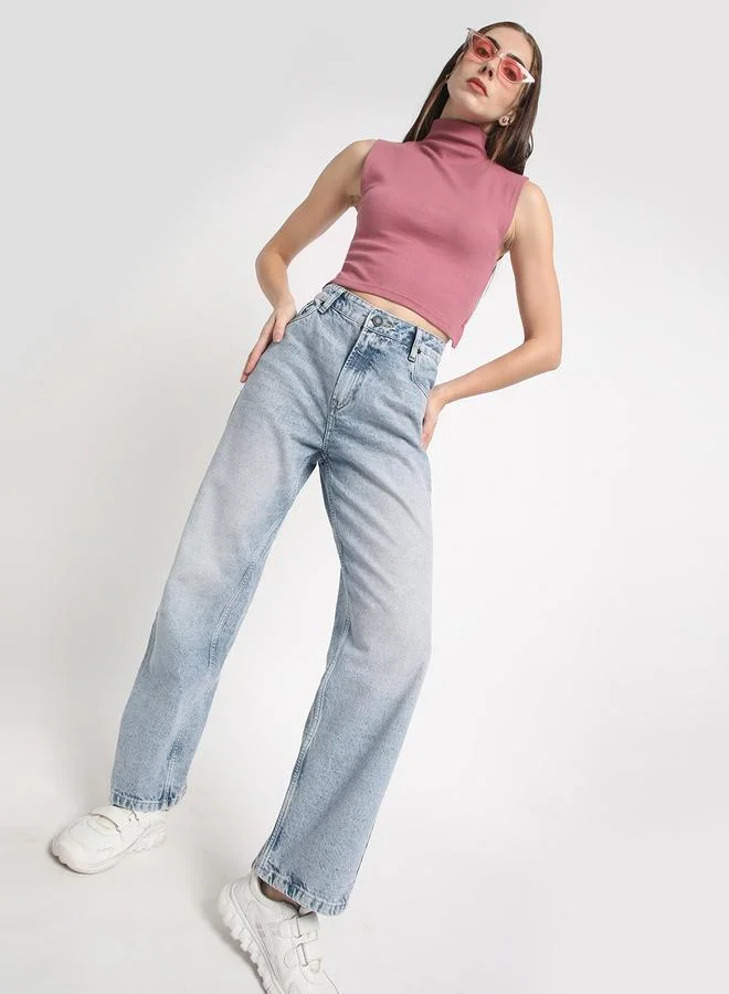 ستايلي Women Straight Fit Faded Cotton Jeans By Bene Kleed
