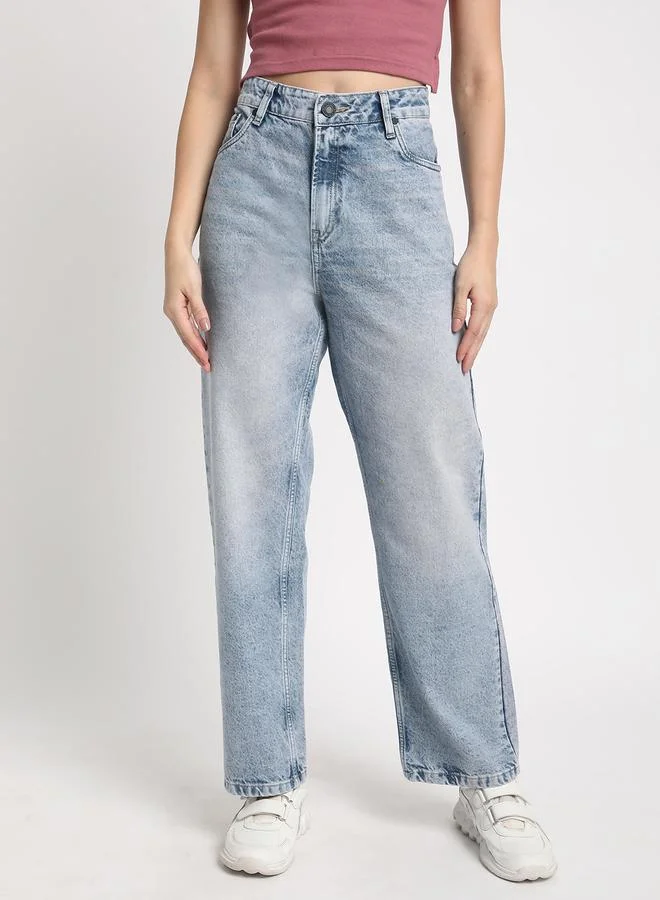 ستايلي Women Straight Fit Faded Cotton Jeans By Bene Kleed