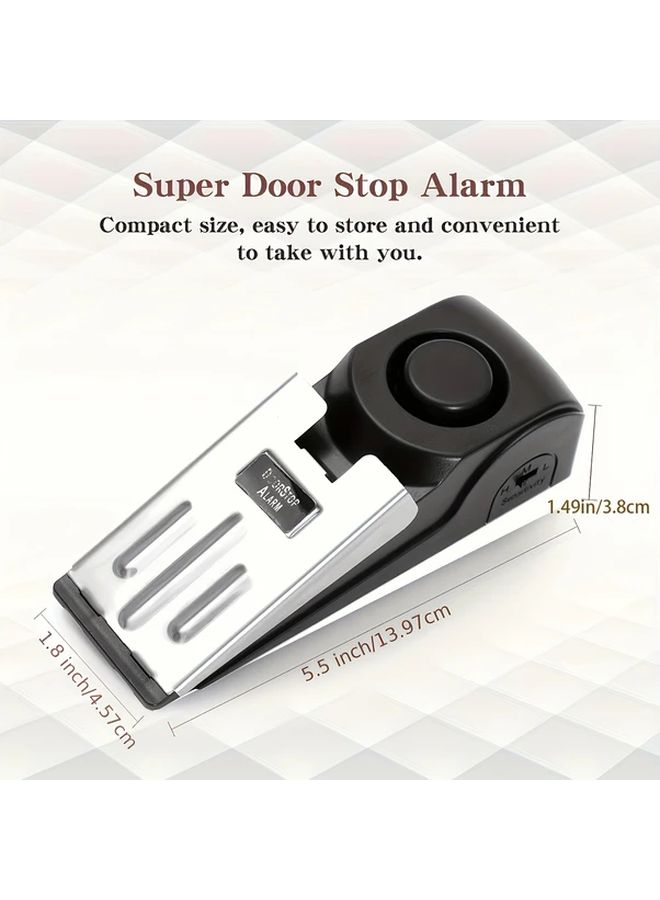 Black 120dB Door Stop Alarm 3 Level Sensitivity Non Slip Wedge For Home Travel Hotel - Image 2