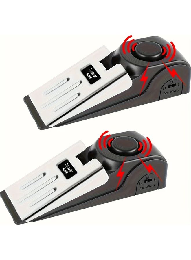 Black 120dB Door Stop Alarm 3 Level Sensitivity Non Slip Wedge For Home Travel Hotel - Image 3