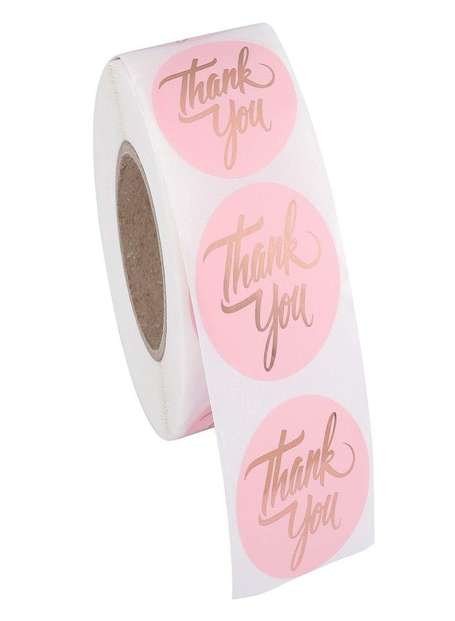 Yoption 1.5" Round Thank You Stickers, 500pcs Pink Mailing Supplies Labels Per Roll, Pink - Image 5