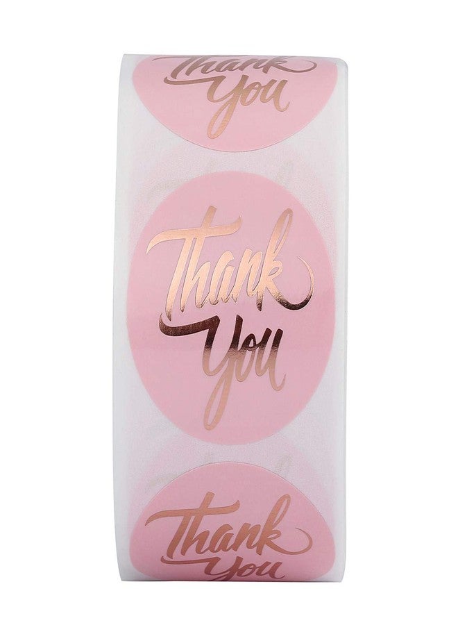 Yoption 1.5" Round Thank You Stickers, 500pcs Pink Mailing Supplies Labels Per Roll, Pink - Image 4