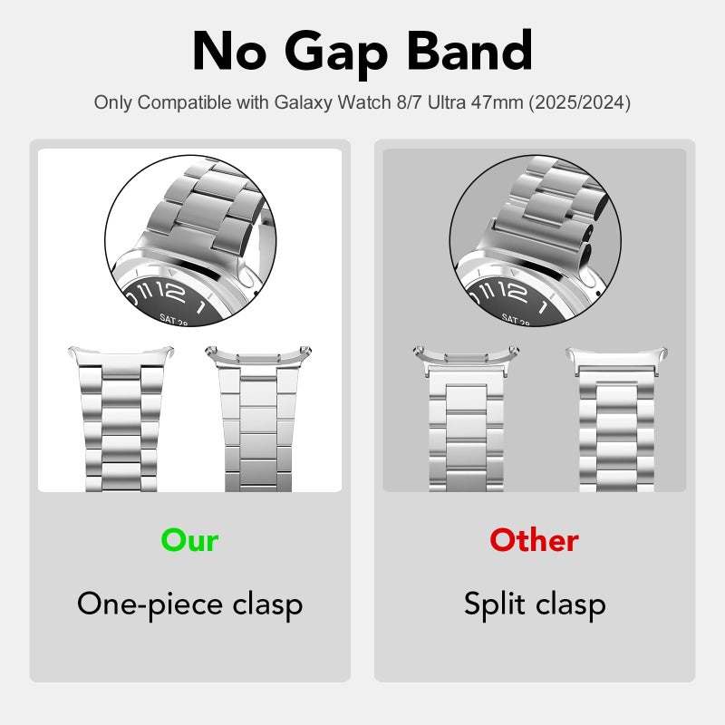 SPGUARD Metal Band Compatible with Samsung Galaxy Watch 7/8 Ultra 47mm (2025/2024), No Gap Stainless Steel Band Strap for Men Women Business, NOT for Other Models - Image 2