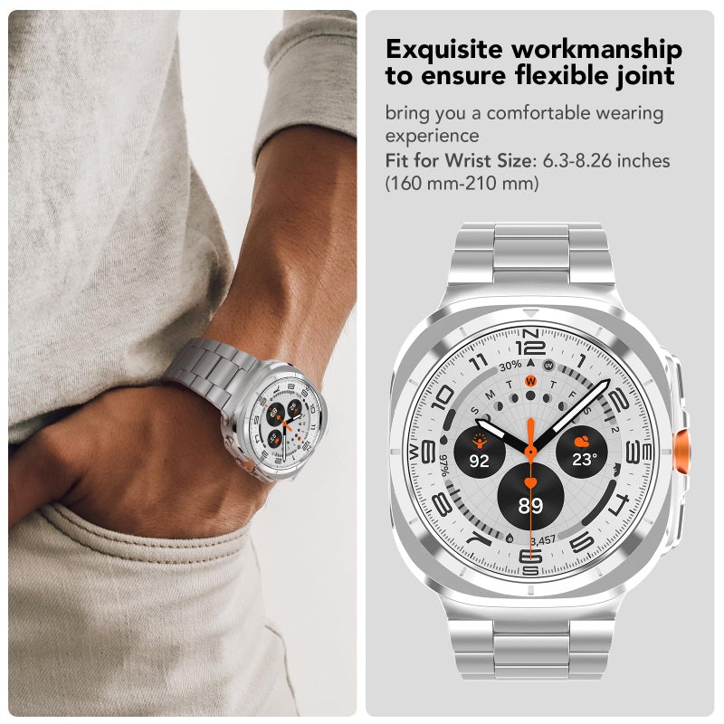 SPGUARD Metal Band Compatible with Samsung Galaxy Watch 7/8 Ultra 47mm (2025/2024), No Gap Stainless Steel Band Strap for Men Women Business, NOT for Other Models - Image 4