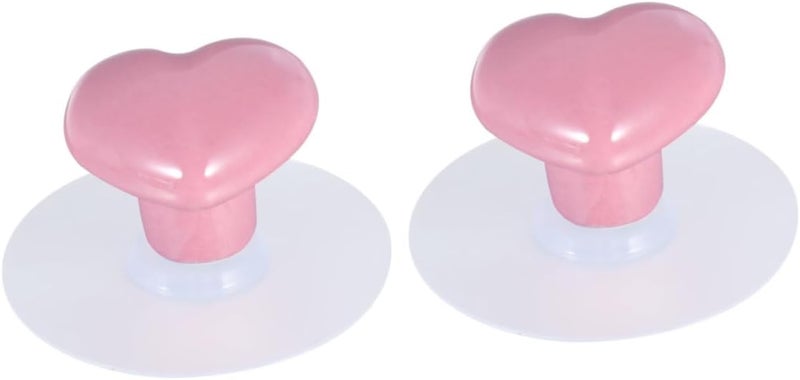Pink Heart Shaped Ceramic Drawer Pull Handles Durable Stylish Furniture Wardrobe Kitchen Decor - Image 1