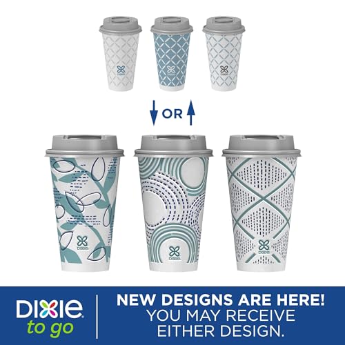 Dixie To Go Paper Coffee Cups With Lids, 16 oz, 108 ct, Disposable Insulated Paper Cups for On-The-Go Hot or Cold Beverages - Image 3