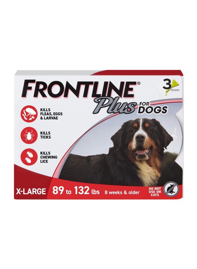 Frontline Plus Flea and Tick Treatment for X-Large Dogs Up to 89 to 132 lbs. 3 Treatments - Image 1