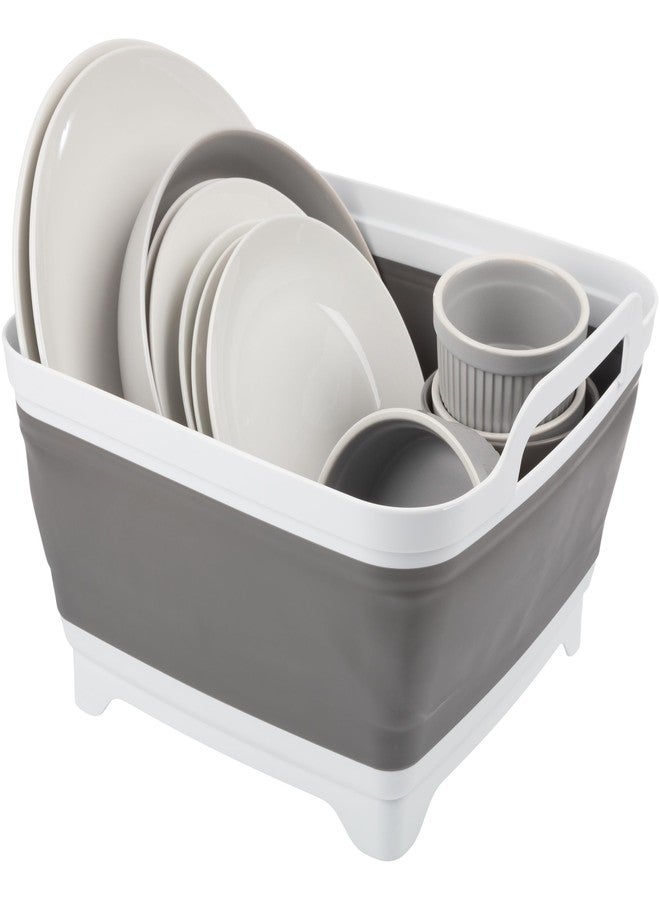 Wakeman Collapsible Wash Basin - 9L Portable Sink with Drain - Plastic Tub Dish Pan for Camping, Handwashing Laundry, or Dishes Outdoors (Gray) - Image 1
