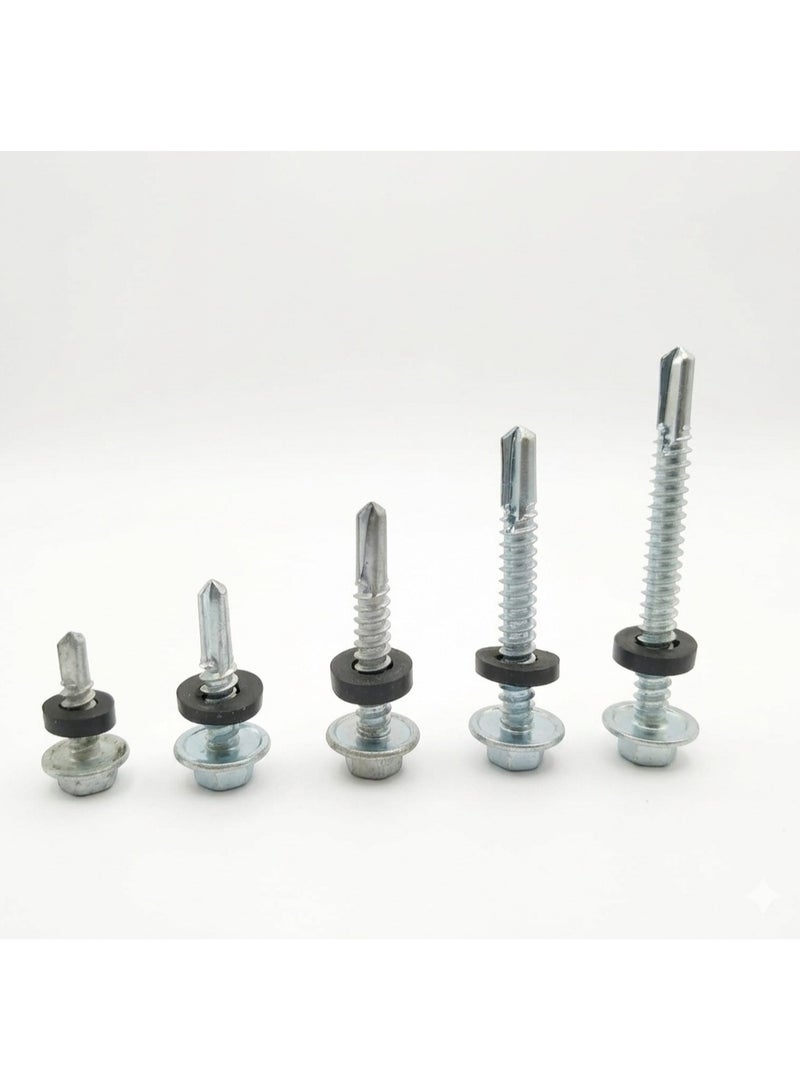 Jupiter SDS Hex Washer Head Stainless Steel Screws (14x3/4' inch) Bonded EPDM Washer, Slotted Hex Head Box of 450 pieces - Image 3