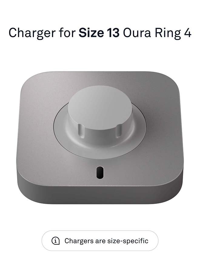 Oura Ring 4 Charger - Size 13 - Charging Dock and USB-C Cable Grey - Image 2
