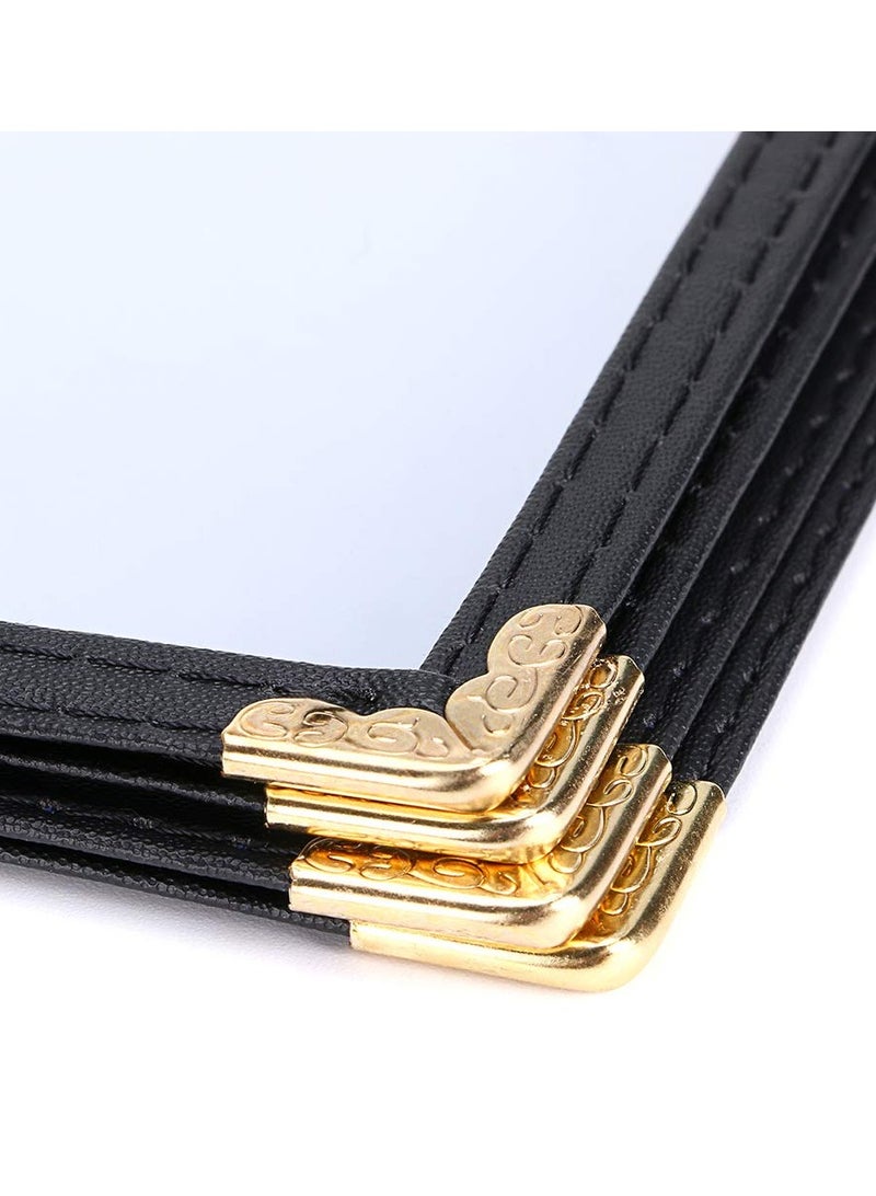 SYOSI 2 PCS 8.5 X 11 Inch Menu Cover Book 4 Pages 8 View Clear Restaurant Beverage Menu Cover with Faux Leather Trim and Decorative Corners Menu Book Cover DIY Menu Holder - Image 4