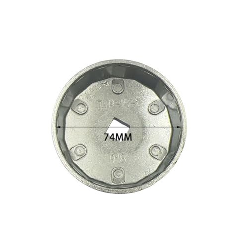 Bstenky Oil Filter Cap Wrench Oil Filter Socket Removal Tool 74mm Inner Dia,15 Flute, 918 Aluminum Alloy Compatible with AC Delco PF63/PF64 Oil Filter for Chevy Silverado 4.3L Equinox 1.5L - Image 3