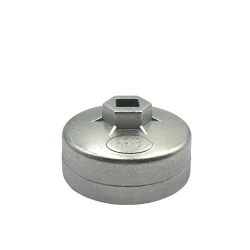Bstenky Oil Filter Cap Wrench Oil Filter Socket Removal Tool 74mm Inner Dia,15 Flute, 918 Aluminum Alloy Compatible with AC Delco PF63/PF64 Oil Filter for Chevy Silverado 4.3L Equinox 1.5L - Image 2