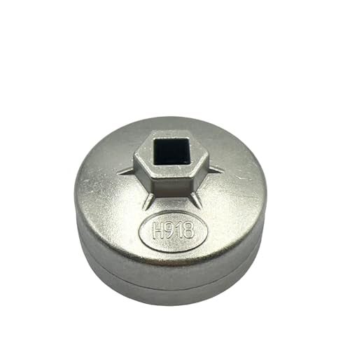 Bstenky Oil Filter Cap Wrench Oil Filter Socket Removal Tool 74mm Inner Dia,15 Flute, 918 Aluminum Alloy Compatible with AC Delco PF63/PF64 Oil Filter for Chevy Silverado 4.3L Equinox 1.5L - Image 1