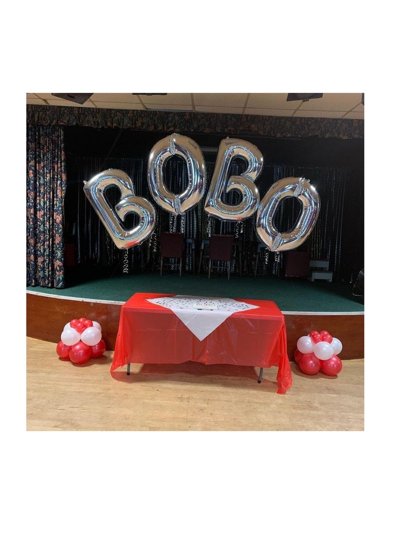 Party with Emma Silver Letter A to Z Balloons 32 inch Large Alphabet Balloons Silver Helium Foil Letter Balloon Banner for Birthday Party Anniversary Wedding Decoration (Silver-L)  - Image 3