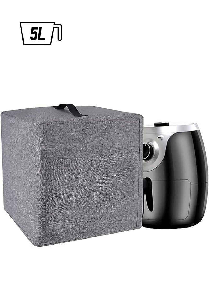 IAF Air Fryer Dust Cover Heat-Resistant Waterproof Dust-Proof Nylon Fabric Dust Cover Case Protection for 4-6 Quart Air Fryer Pressure Cooker with 4 Storage Pockets Washable Fryer Dust Cover - Image 1