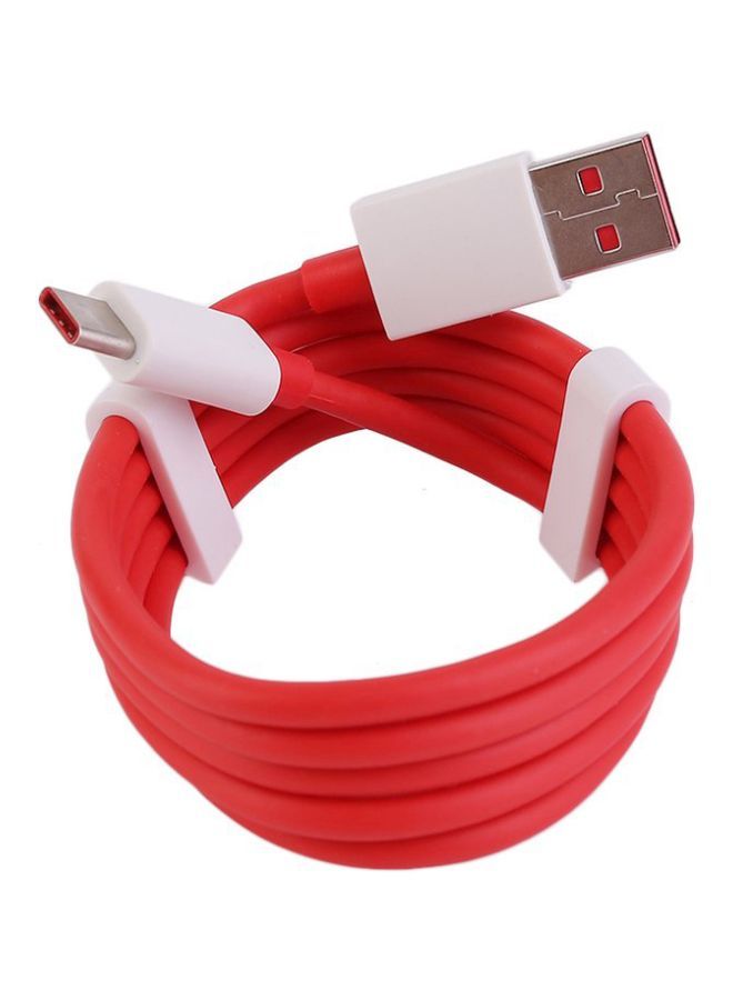 NIBEMINENT Type-C USB Data Cable For Oneplus 3 Red/White - Image 1