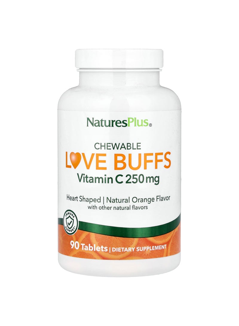 Chewable Love Buffs, Vitamin C, Natural Orange, 90 Tablets