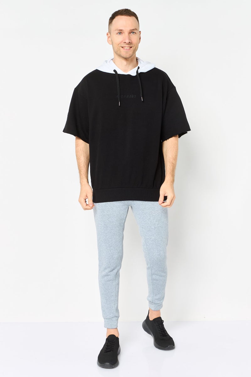 JOHN RICHMOND Men Sportswear Fit Long Sleeve Outdoor Hoodies, Black - Image 2