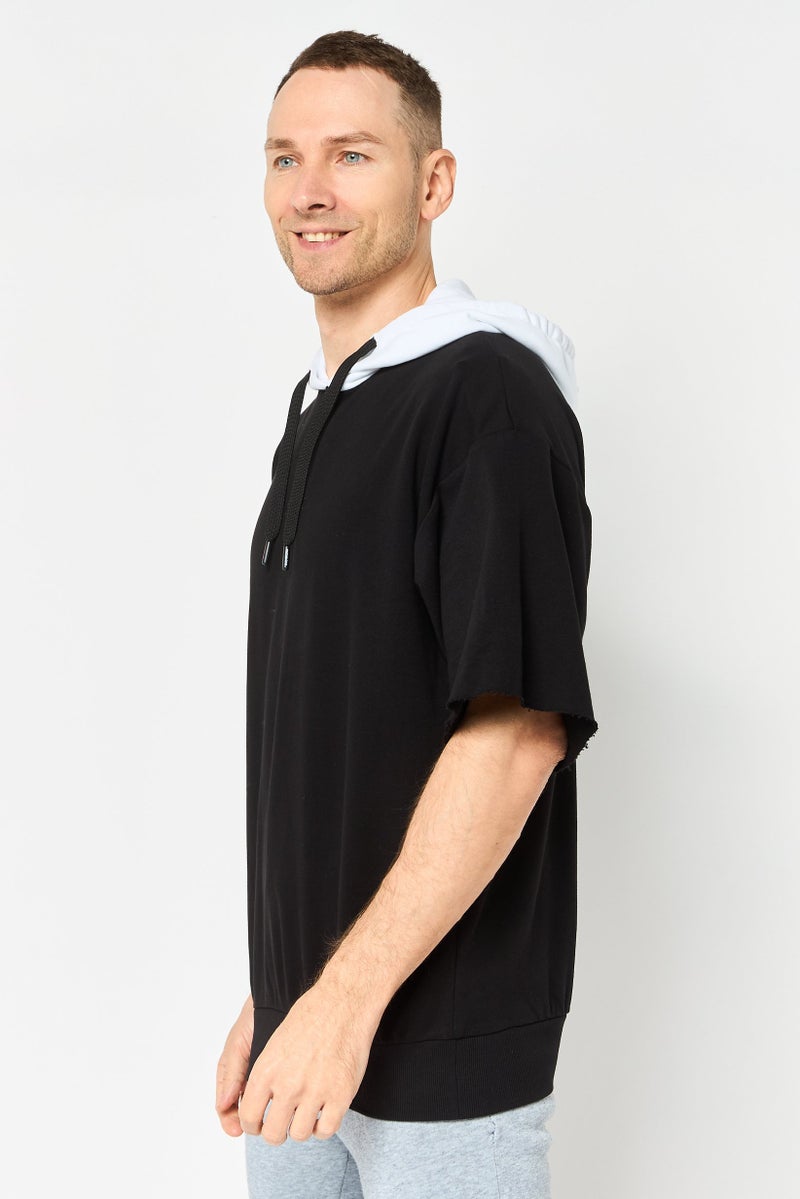 JOHN RICHMOND Men Sportswear Fit Long Sleeve Outdoor Hoodies, Black - Image 3