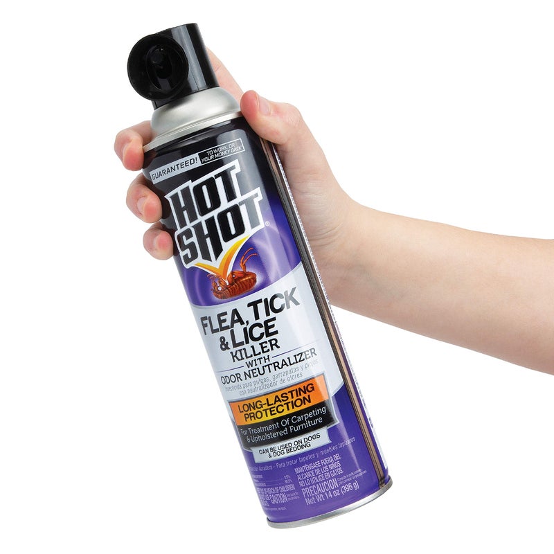 Hot Shot Flea, Tick & Lice Killer with Odor Neutralizer (Aerosol) 14 Oz (1 pack) - Image 3