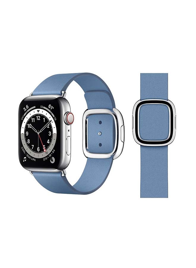 vesus Leather Replacement Band For Apple Watch Series 6/SE/5/4/3/2/1 Cornflower