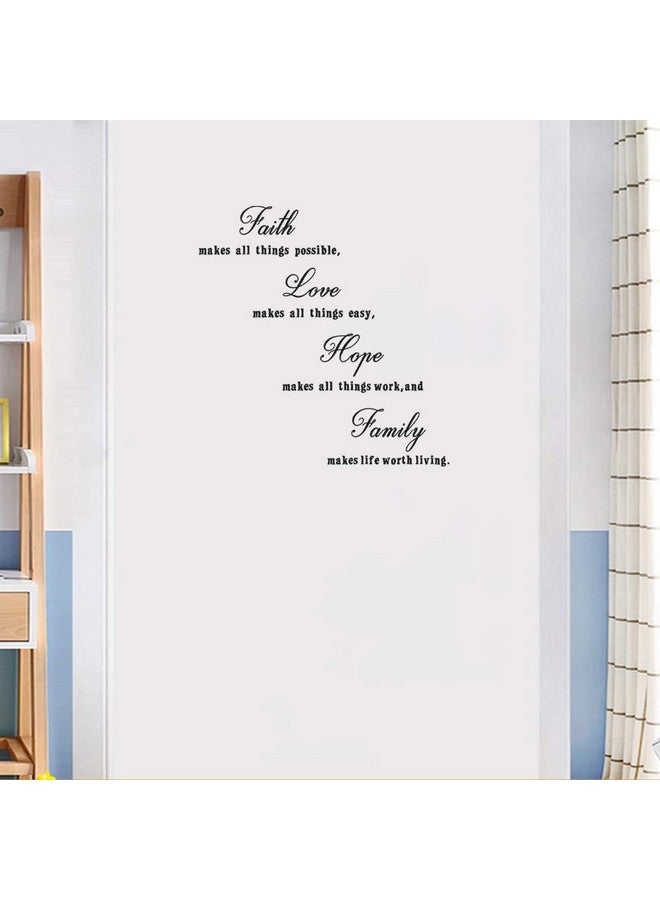 LZYMSZ 16.5 X 23.5 Inches Faith Love Hope Quotes Wall Stickers Decals Decor Removable Diy Saying Wall Art Decals Sticker Easy Peel And Stick Wallpaper For Bedroom Living Room (Black) - Image 4