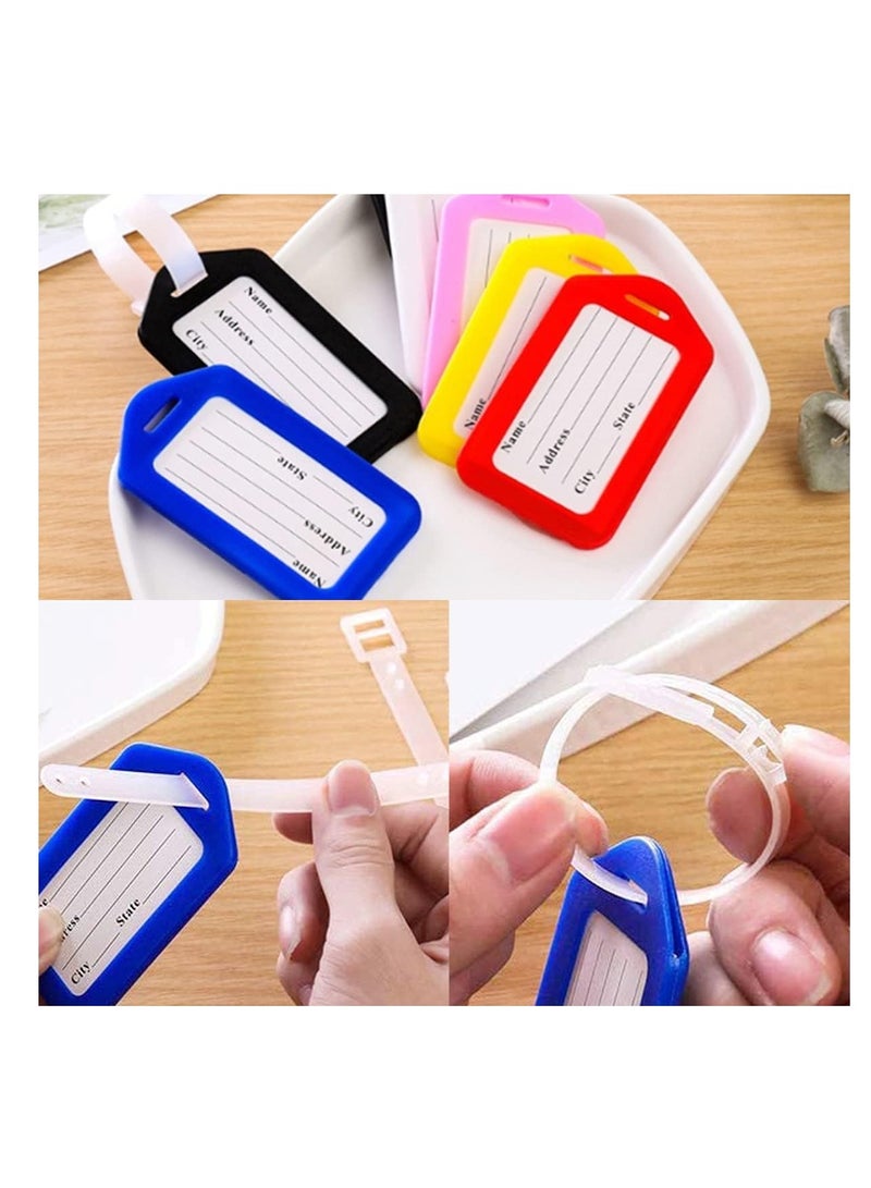 ECVV Luggage Tags 10pcs, Plastic Luggage Identifiers Key Tags with Name and Addresss for Luggage Pet Name Tags Travel Accessories - Image 3