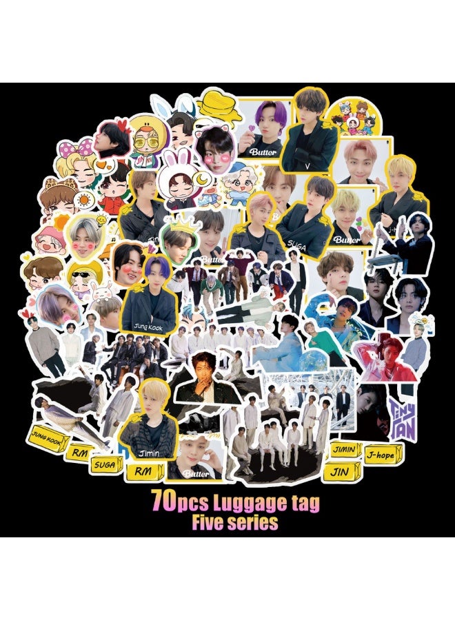 NIBEMINENT 76 Pcs Kpop BTS Butter Deco Kit Waterproof Stickers, High Definition Printing Bright Colors, Suitable for Laptop Skateboard Luggage Water Bottle Guitar DIY - Image 3