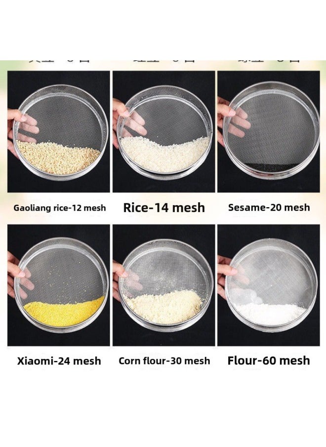 Generic - Sieve Stainless Steel Sesame Sieve Rice Sieve Rice Cake Sieve Cat Litter Dust Sieve Filter Screen Sieve Fine Household Sieve-Specification:Integral Stainless Steel Diameter 40cm-Colour:100 Mesh Soy Milk Milk Tea Filter - Image 1