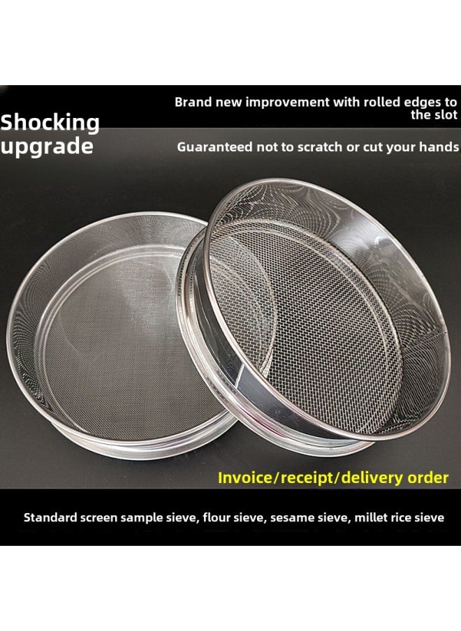 Generic - Sieve Stainless Steel Sesame Sieve Rice Sieve Rice Cake Sieve Cat Litter Dust Sieve Filter Screen Sieve Fine Household Sieve-Specification:Integral Stainless Steel Diameter 40cm-Colour:100 Mesh Soy Milk Milk Tea Filter - Image 1