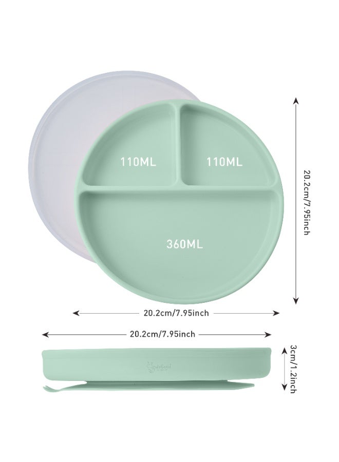Cute and Wild Baby Silicone Baby Plate Set of 2, Divided Suction Plate for Baby Led Weaning, BPA Free Toddler Plate, Baby Food Eating Plate for Infant, Non Slip Silicone Feeding Plates, 6M+ - Image 2