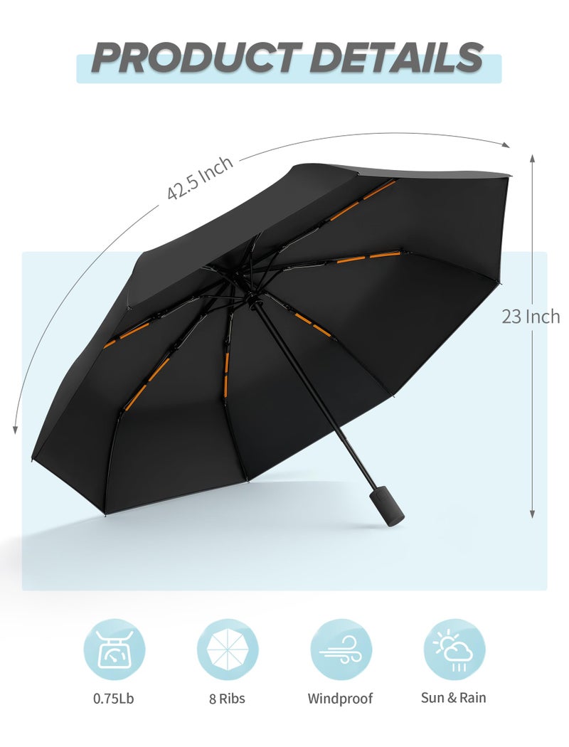 Yoobure Travel Umbrellas for Rain - Portable & Compact Umbrella for Backpack, Car, Automatic UV Umbrellas for Sun Protection, Windproof Folding Small Umbrella in Macaron for Kids, Women, Colorful - Image 2