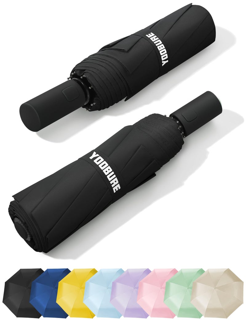 Yoobure Travel Umbrellas for Rain - Portable & Compact Umbrella for Backpack, Car, Automatic UV Umbrellas for Sun Protection, Windproof Folding Small Umbrella in Macaron for Kids, Women, Colorful - Image 1