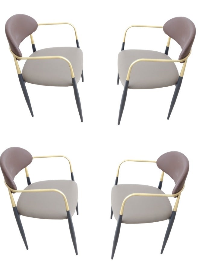 SMART HOME - Chair set consists of two leather chairs with comfortable and padded memory foam filling modern for the living room, dining chair, makeup room chair, café chair - Image 1