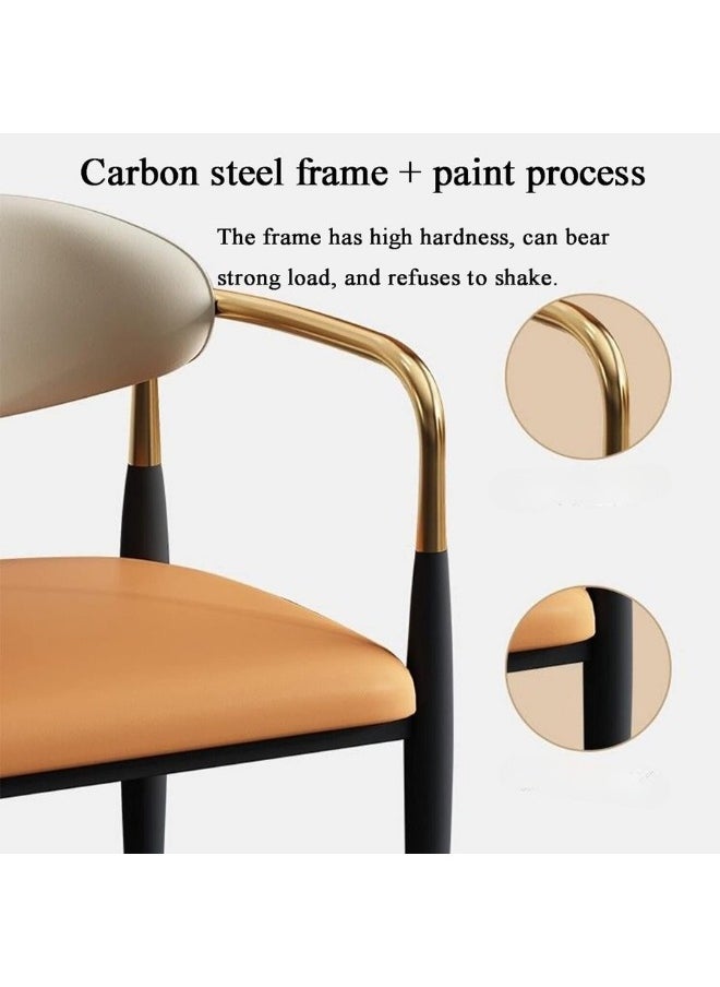 SMART HOME - Chair set consists of two leather chairs with comfortable and padded memory foam filling modern for the living room, dining chair, makeup room chair, café chair - Image 1