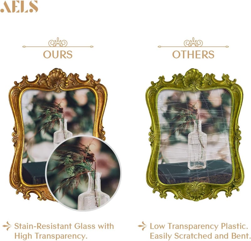 AELS إطار صور كلاسيكي من AELS مقاس 8 × 10 بوصة، إطارات صور أنيقة عتيقة مع واجهة زجاجية، عرض الصور، للطاولة أو التعليق على الحائط، أفكار هدايا، برونزي ذهبي - Image 3