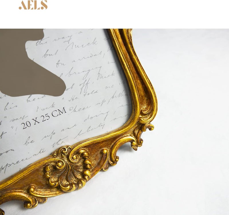 AELS إطار صور كلاسيكي من AELS مقاس 8 × 10 بوصة، إطارات صور أنيقة عتيقة مع واجهة زجاجية، عرض الصور، للطاولة أو التعليق على الحائط، أفكار هدايا، برونزي ذهبي - Image 5