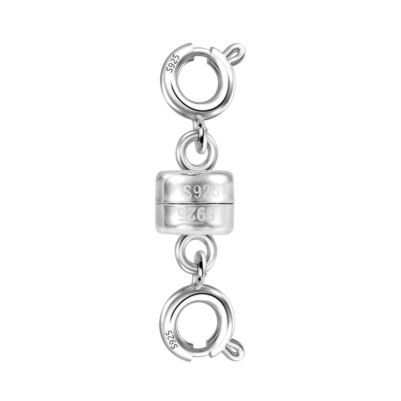 ALEXCRAFT Magnetic Necklace Clasps Magnetic Sterling Silver Double Lobster Clasps Sterling Silver 925 Magnetic Jewelry Clasps Necklace Bracelet Closures Connector Extender Clasps Jewelry Making