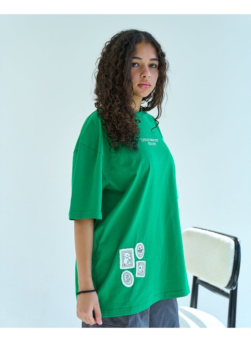 NAS Whispers Unisex Oversized SS T-Shirt - Green - Image 2