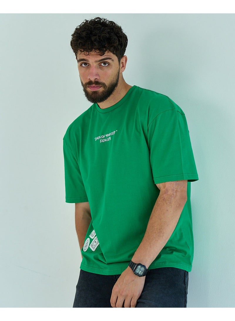 NAS Whispers Unisex Oversized SS T-Shirt - Green - Image 1
