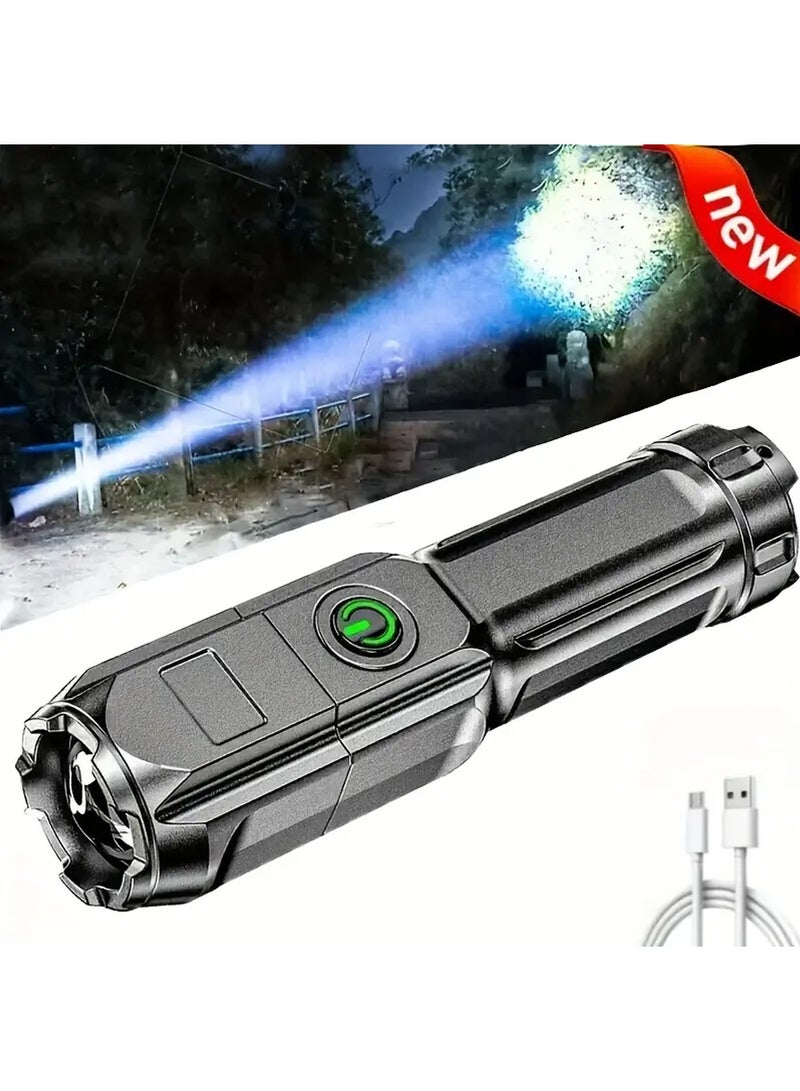 SHENYU 1Pcs Super Strong Light Waterproof Flashlights Multifunctional Outdoor Large Floodlight Safety Flashlight Concentrated Long-Range Shooting Security Flashlights Zoom Aurora Cannon for Home, Camping Tools Improvement - Image 1