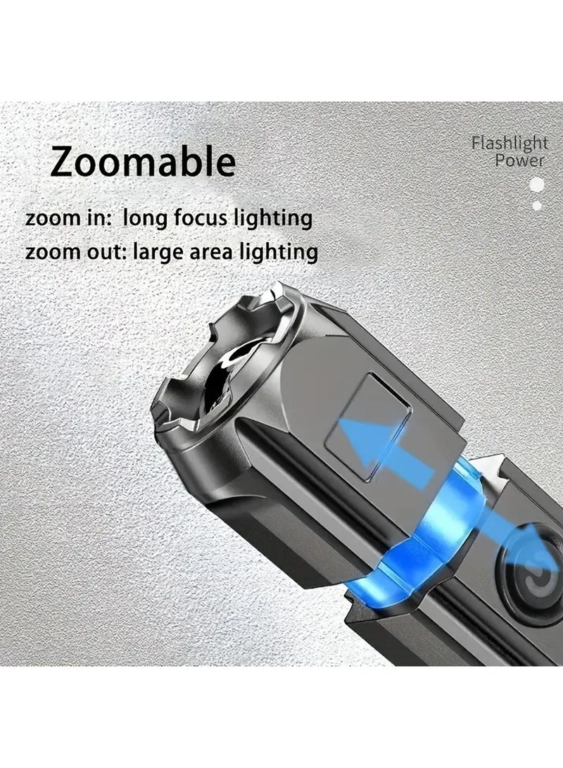 SHENYU 1Pcs Super Strong Light Waterproof Flashlights Multifunctional Outdoor Large Floodlight Safety Flashlight Concentrated Long-Range Shooting Security Flashlights Zoom Aurora Cannon for Home, Camping Tools Improvement - Image 5