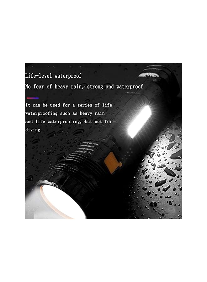 S-TOP Flashlight, Solar or Rechargeable 1000 Lumens LED Flashlight Multi Function, with Emergency Strobe Light and 1200 Mah Battery, Emergency Power Supply and USB Charging Cable, Fast Charging - Image 4