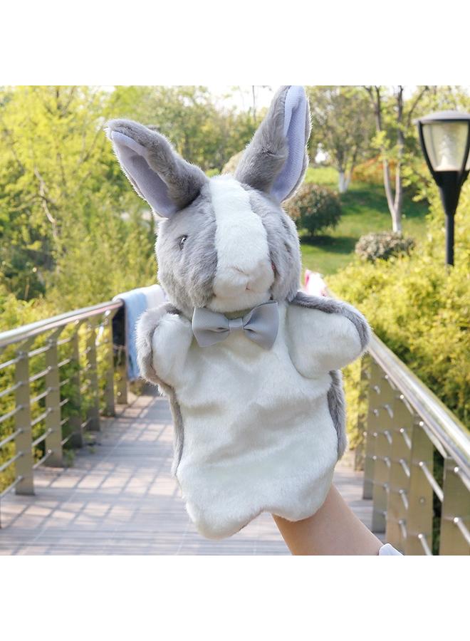 الأزرق جي دبليو ربطة العنق الجديدة دمية الأرنب الدمى تعلم لعبة القفازات للأطفال في وقت مبكر تعليم رواية القصص للآباء والأطفال لإرضاء الدمى القطيفة - Image 1