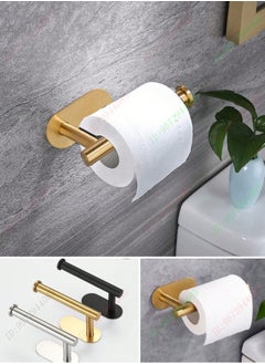Generic 1pc Stainless Steel Self-Adhesive Toilet Paper Holder – No-Drill Wall Mount, Heavy-Duty Bathroom Tissue Rack, Space-Saving Roll Paper Dispenser, Modern Bathroom & Kitchen Accessory, Durable & Waterproof, Easy Installation (Black, Silver, Gold)  - Image 4
