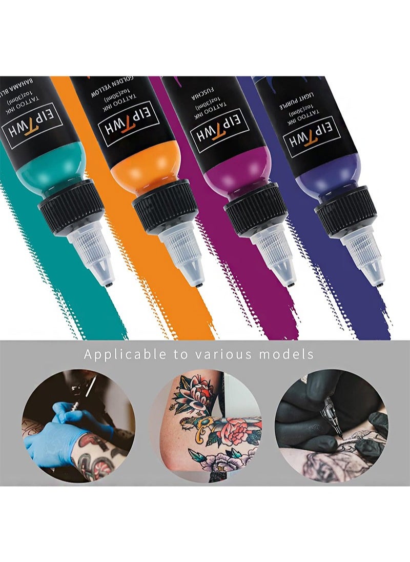 EIPTWH - 10 Colors Tattoo Inks Set，1 Oz 30ml Tattoo Pigment Set for Liner&Shader，Standard Tattoo Inks Color Set for Makeup Body Art - Image 1